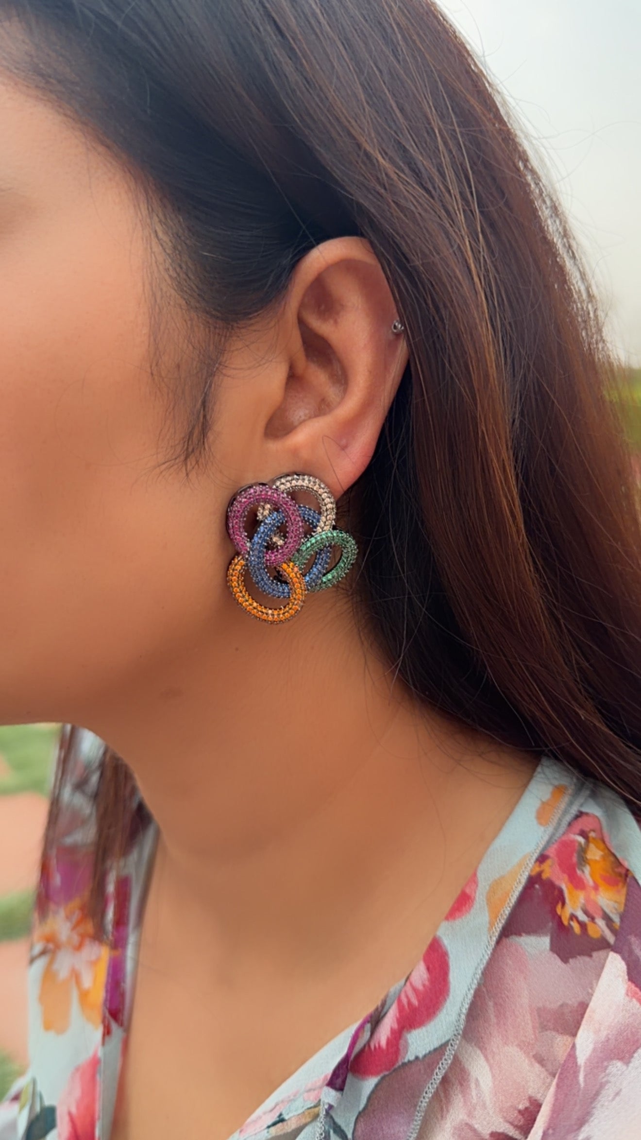 AD stone earrings (1-5208)(B)(From Turkey) (Copy) - JEWELSTYLE