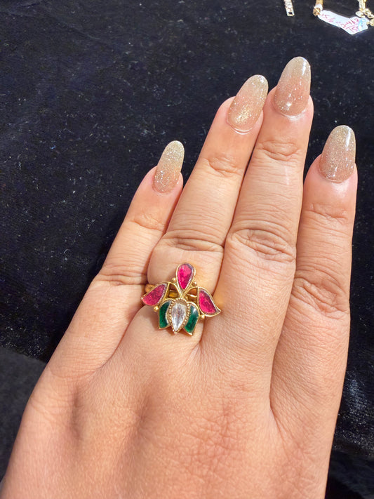 Kundan Ring (6-368)(R) - JEWELSTYLE