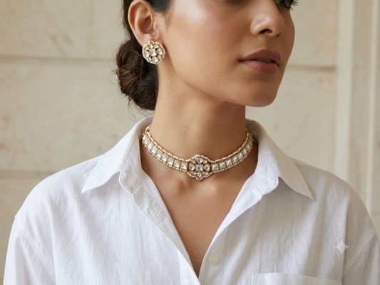 Kundan Choker Set (4-9305)(R)