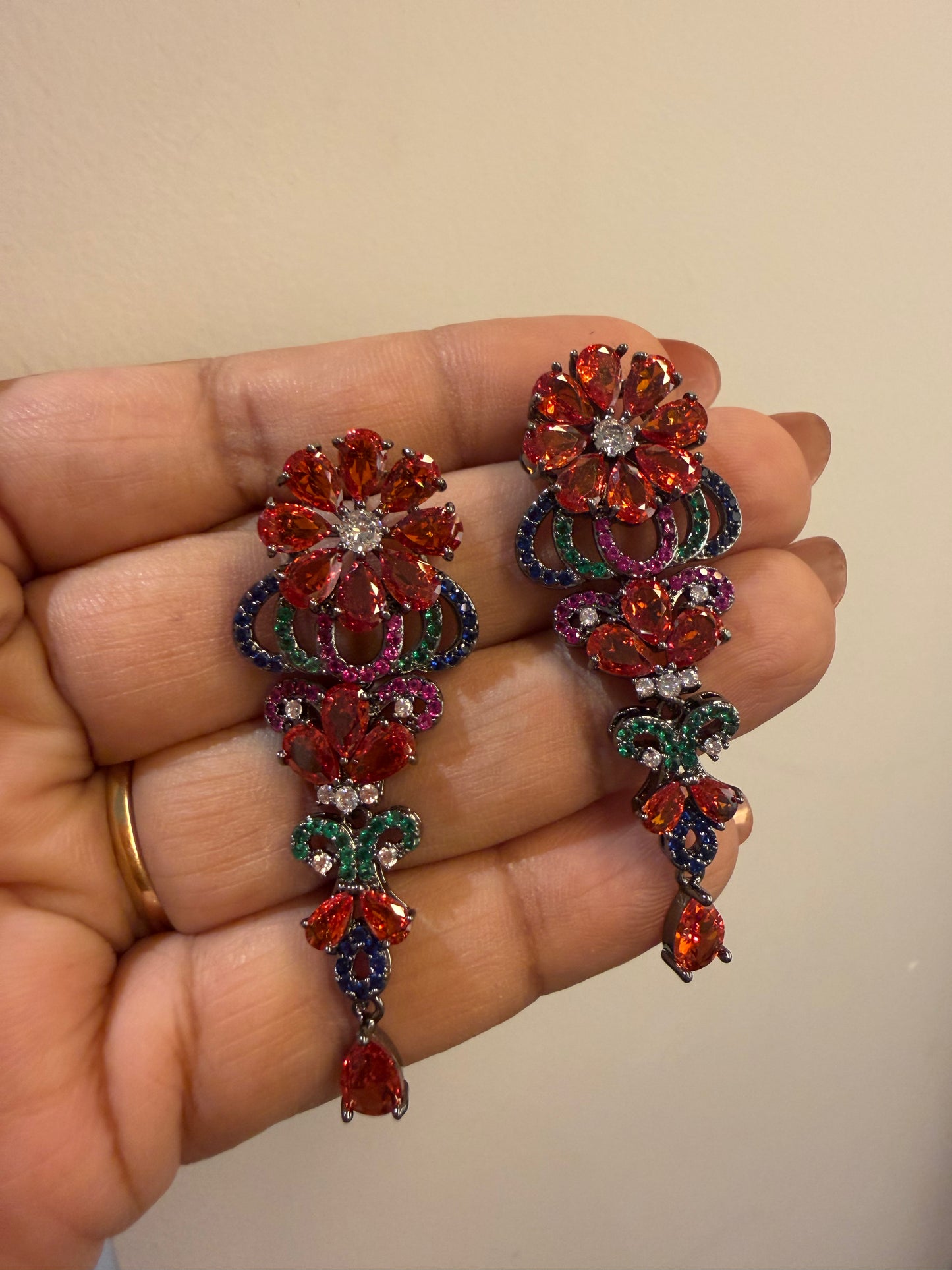 Multi Stone earrings(1-5429)(EX)