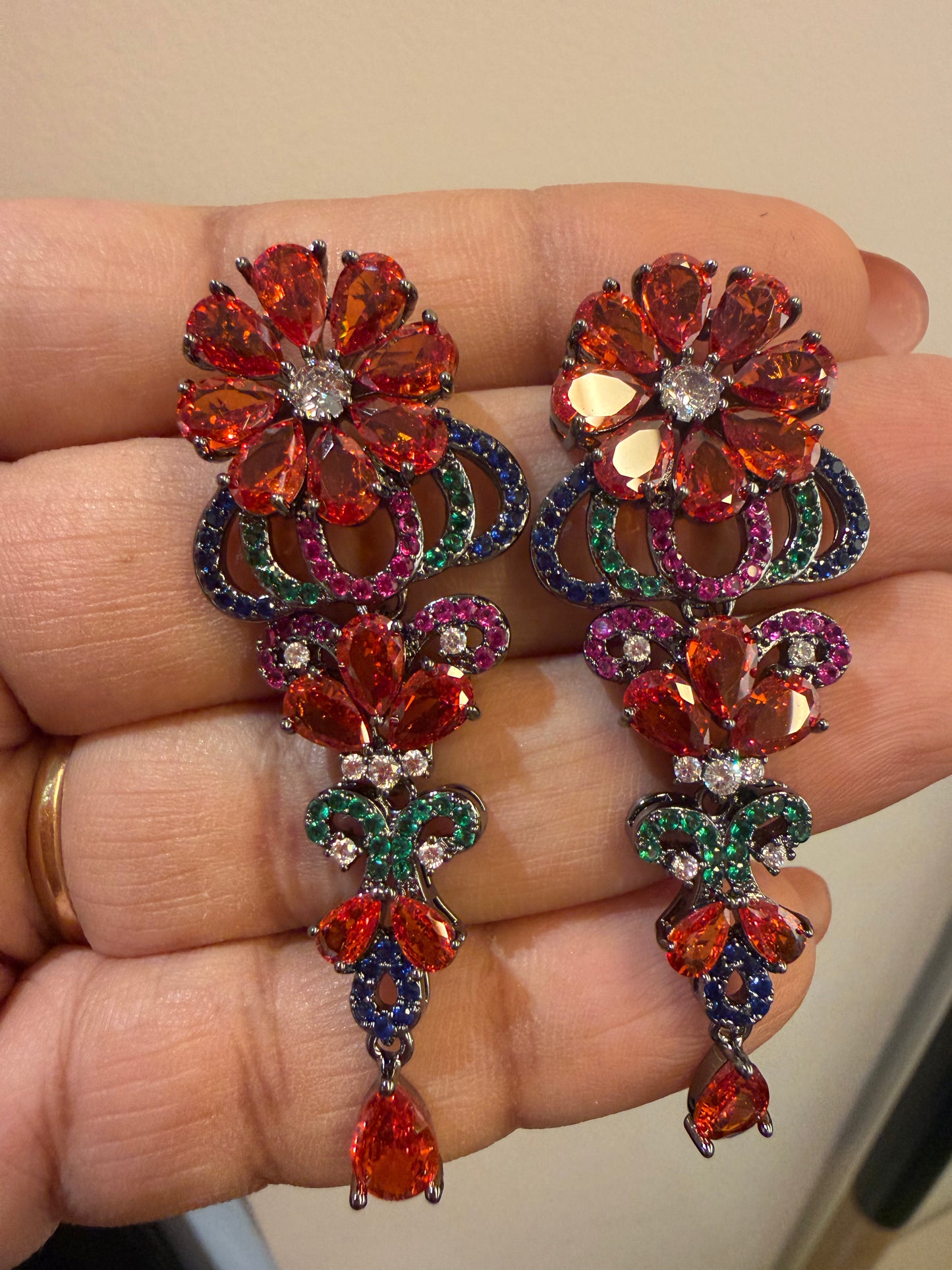Multi Stone earrings(1-5429)(EX)