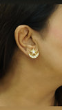 White Kundan Chand studs  (1-4279)(R)