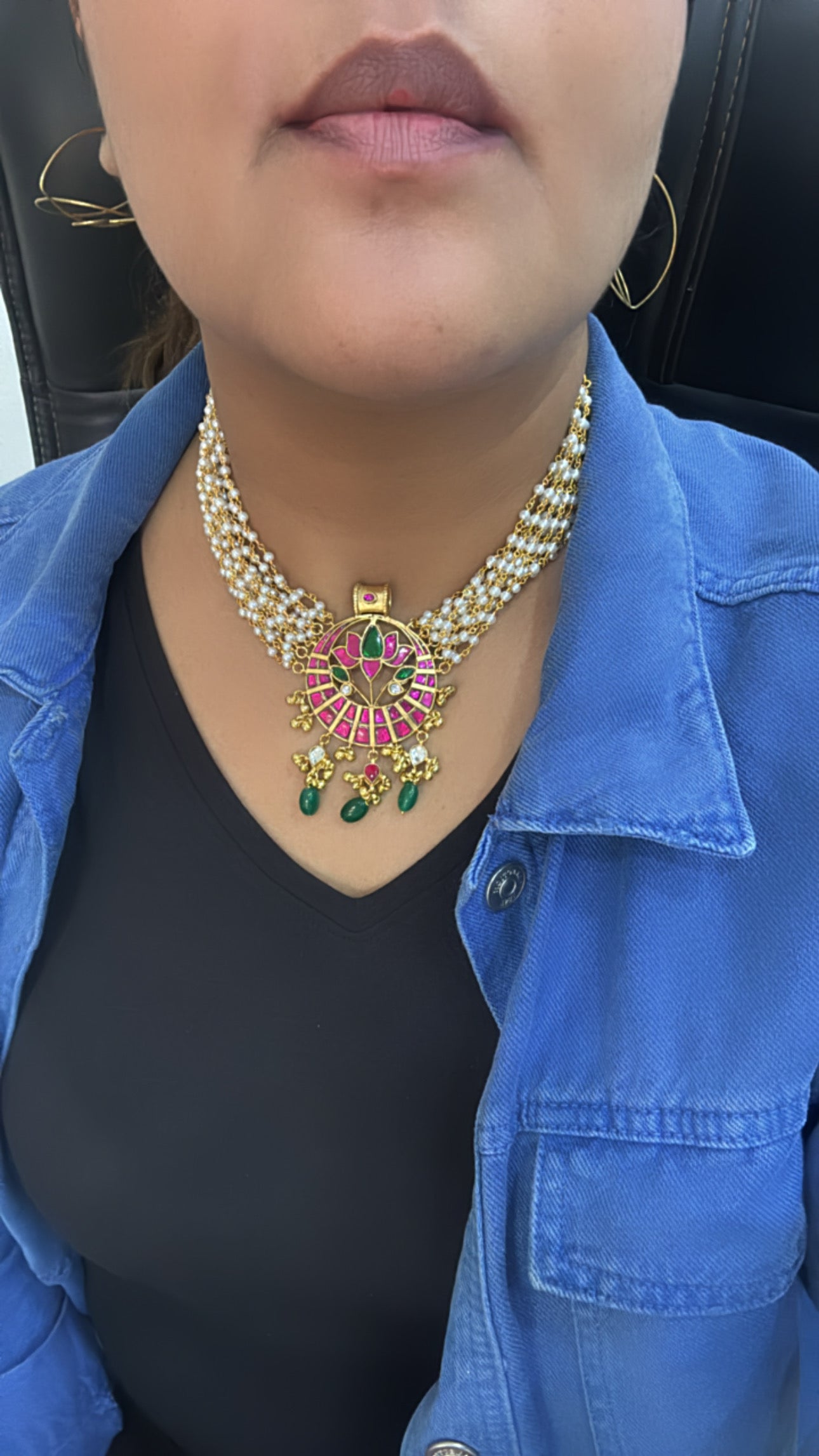 Kundan Choker Necklace (4-2734)(preorder)