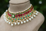 Kundan necklace set (4-6984)(R)