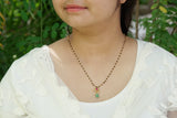 Kundan black beads chain (4-8289)(K)