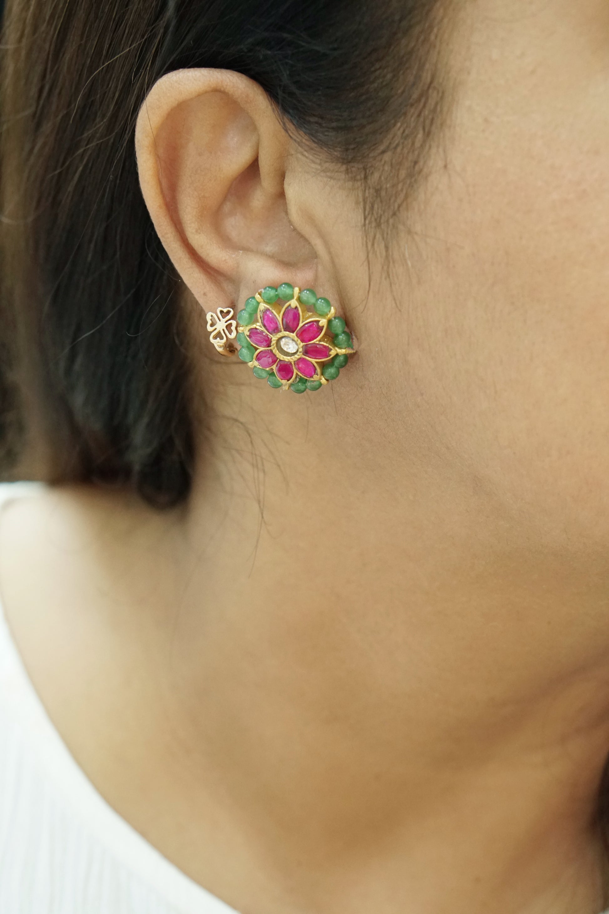 Kundan Studs (1-4485)(K) - JEWELSTYLE