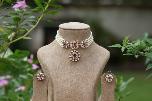 Polki Choker Set  (4-8315)(B)