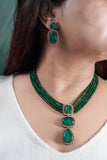 Green Polki Pendant set (4-7810) (B)