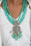 Mint  Polki necklace set(4-7010)(B)
