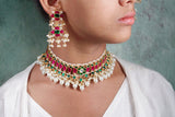 Kundan necklace set (4-6984)(R)
