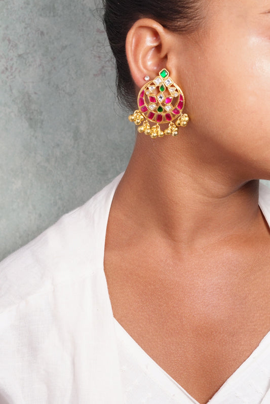 Kundan earring (1-3499)(R)(preorder)