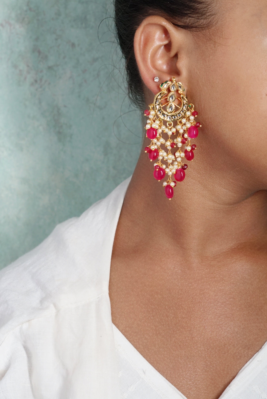 Red earrings(1-2726)(N) - JEWELSTYLE