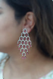 Pink waterfall earring (1-3019)(M)