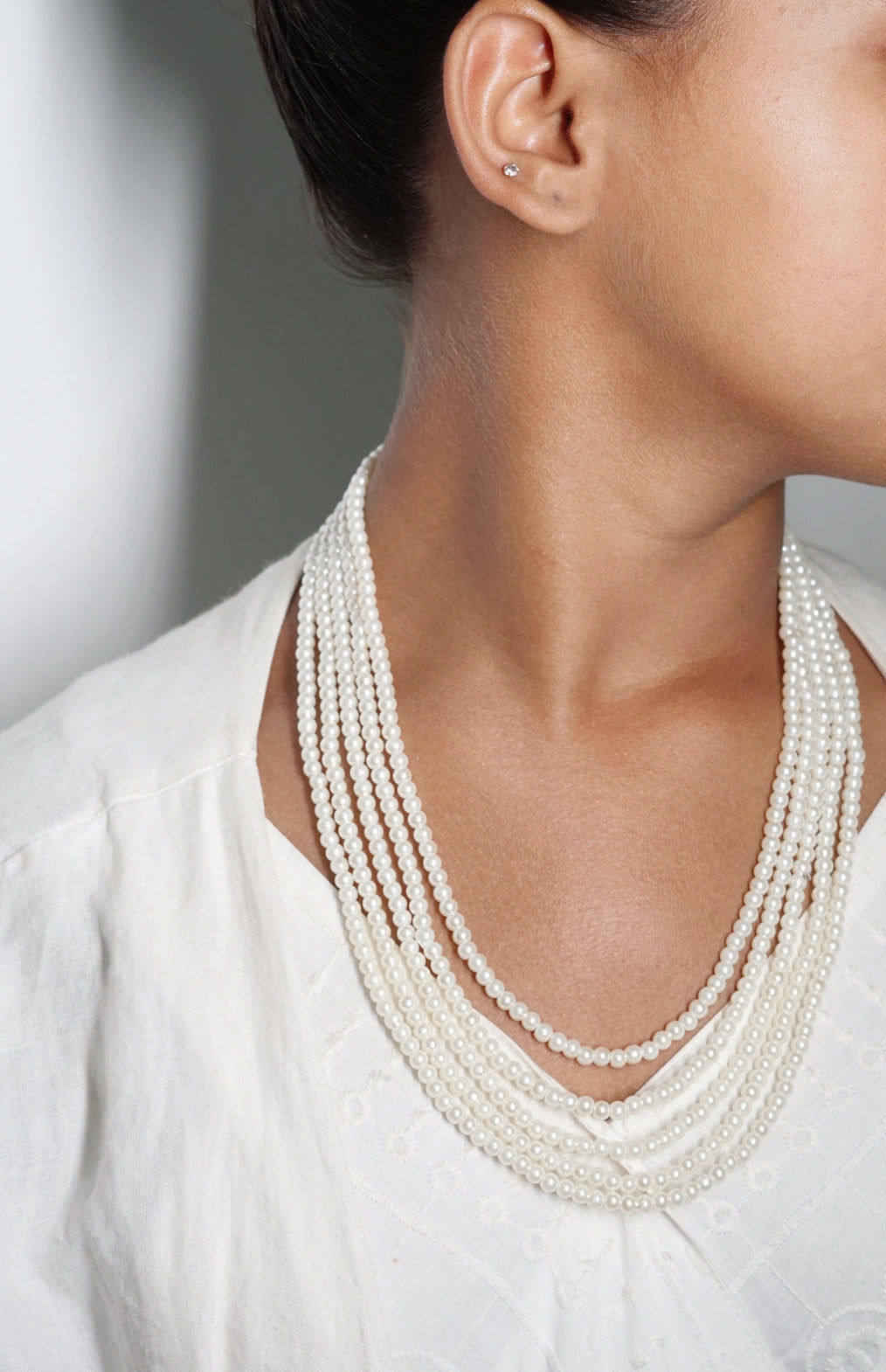 5 line Pearl necklace (4-5753)(F)