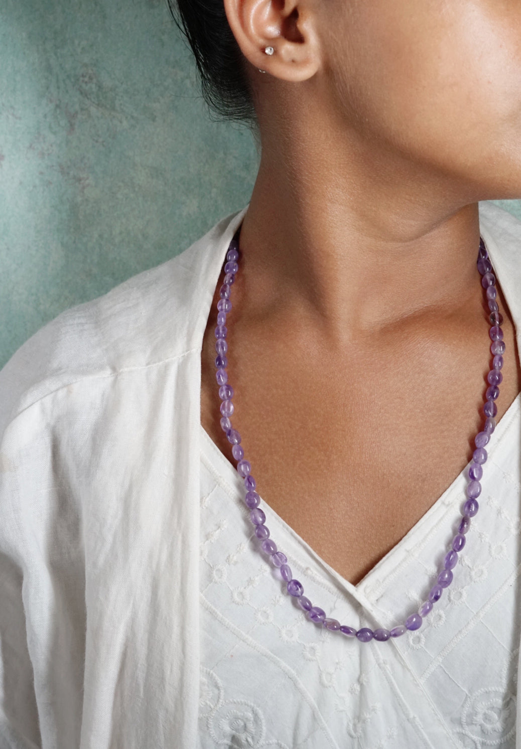 Amethyst Necklace (4-4825)(F) - JEWELSTYLE