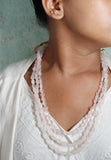 Pink Polki necklace set(4-7009)(B)