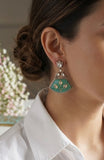 Mint stone polki earrings (1-5185)(B) - JEWELSTYLE