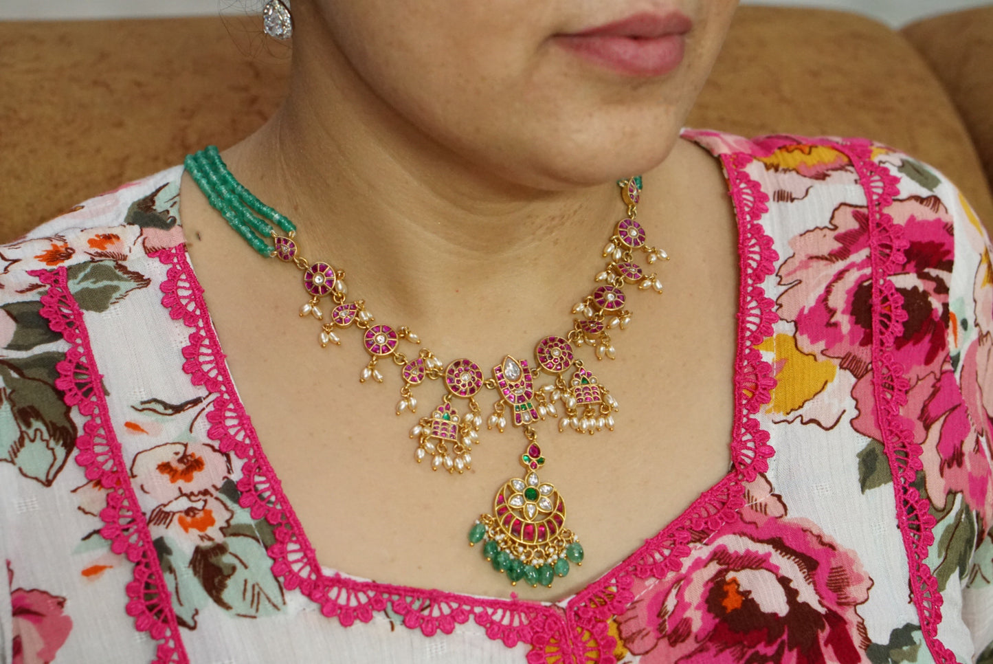 Kundan  Necklace (4-7678)(K)(preorder)
