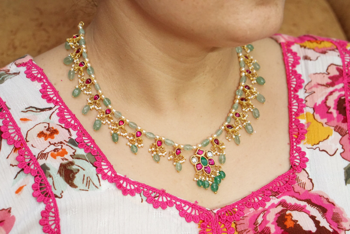 Kundan  Necklace (4-7675)(K)(PREORDER)