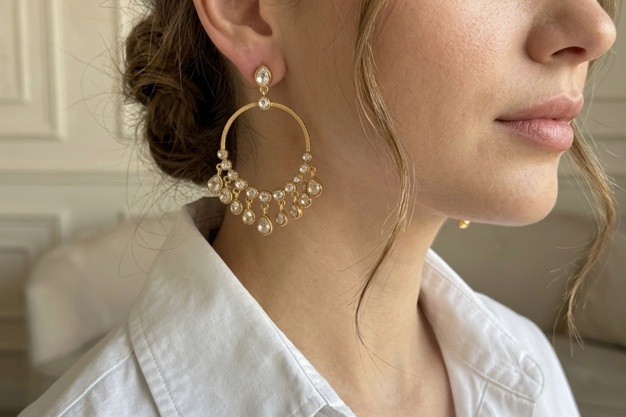 Mossainite Earrings(1-5285)(R) - JEWELSTYLE