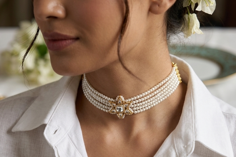 Kundan Choker (4-9280)(R) - JEWELSTYLE