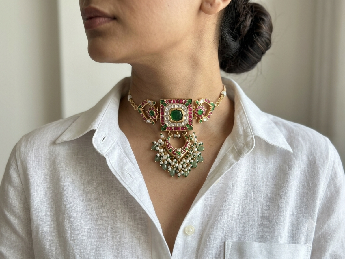 Kundan Choker  (4-9286)(R) - JEWELSTYLE
