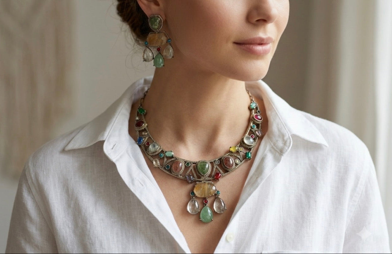 Stone necklace set Set (4-9305)(B)