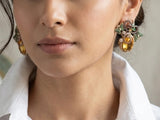 Yellow stone Ad Earrings (1-5322)(B)
