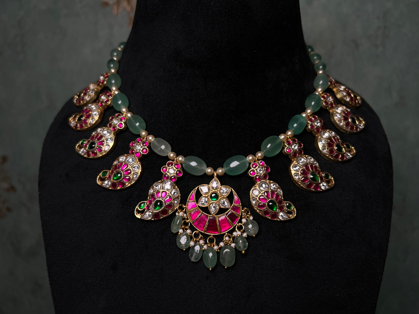 Mango kundan Necklace(4-8199)(K)(PREORDER)