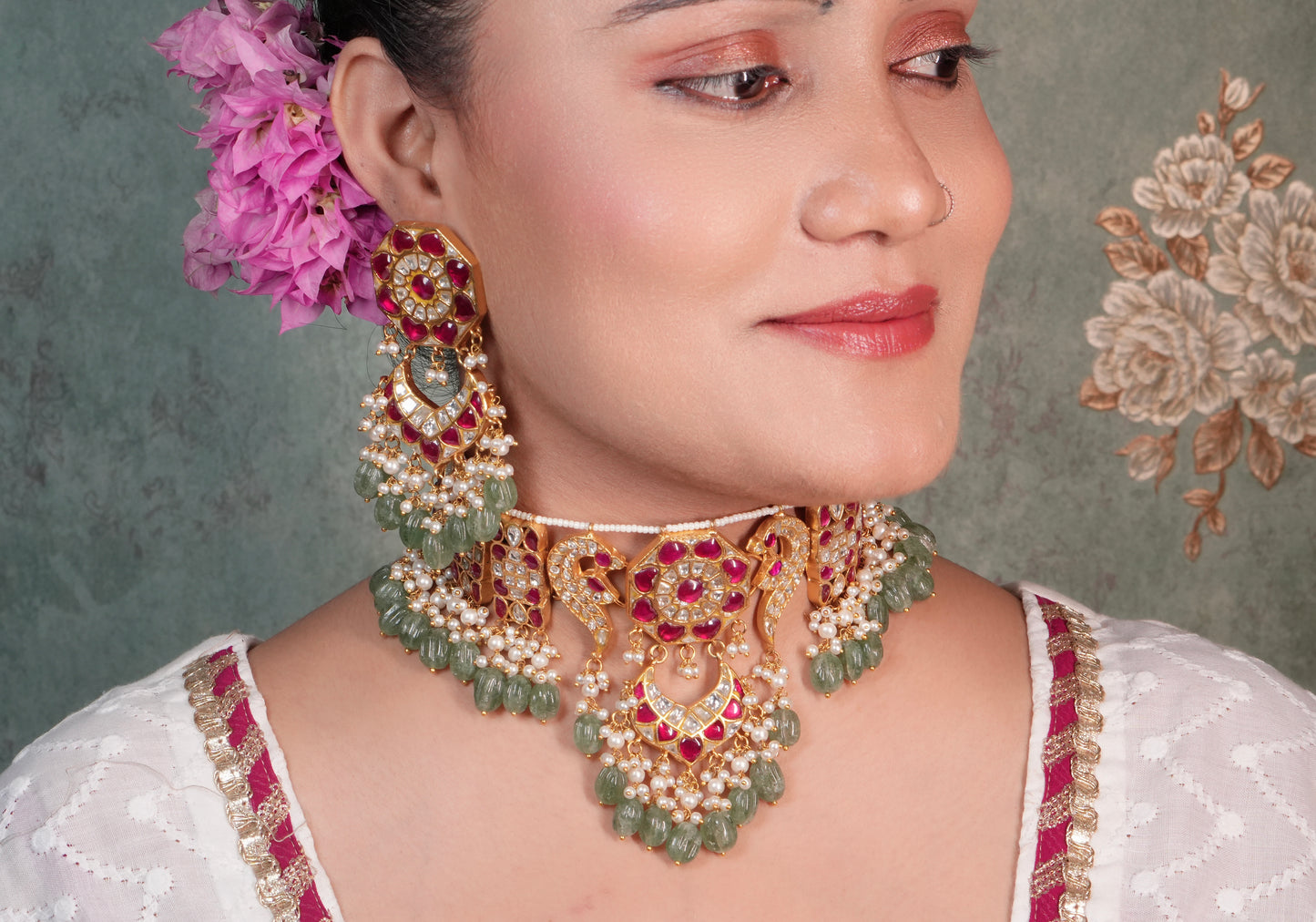 Kundan Choker Set (4-9004)(R)(ALREADY DISCOUNTED) - JEWELSTYLE