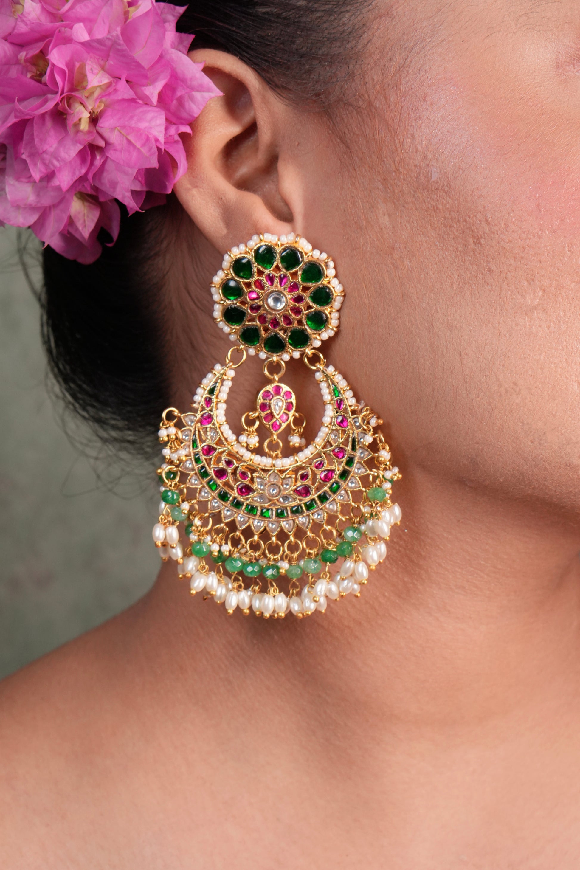 Kundan Chandbali Earrings (1-5071)(KA) (PREORDER) (Made IN 7-8 DAYS TIME) - JEWELSTYLE