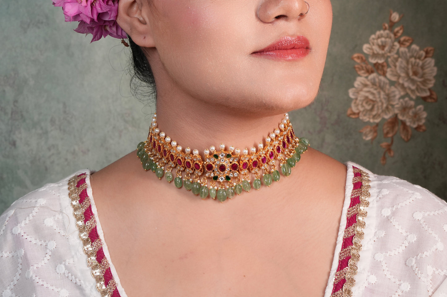 Kundan Choker (4-8974)(KA) (PREORDER) (Made IN 7-8 DAYS TIME) - JEWELSTYLE