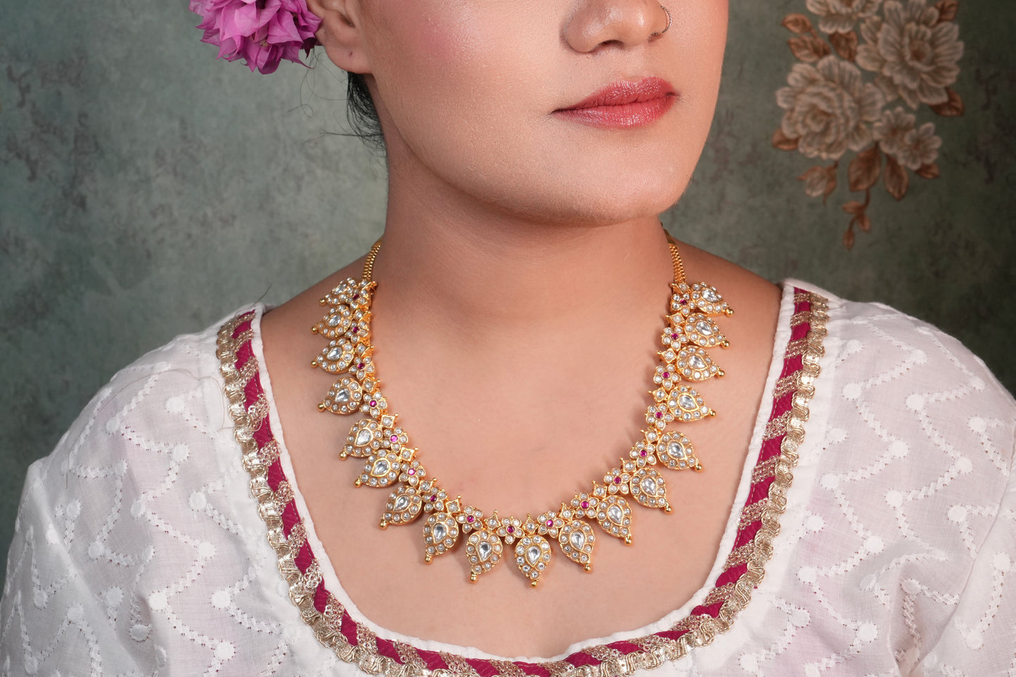 Mango Kundan Necklace(4-8953)(KA)