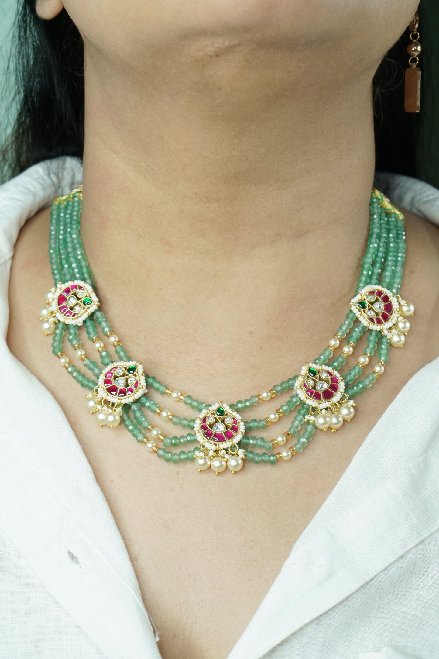 Kundan Necklace (4-8860)(K) - JEWELSTYLE