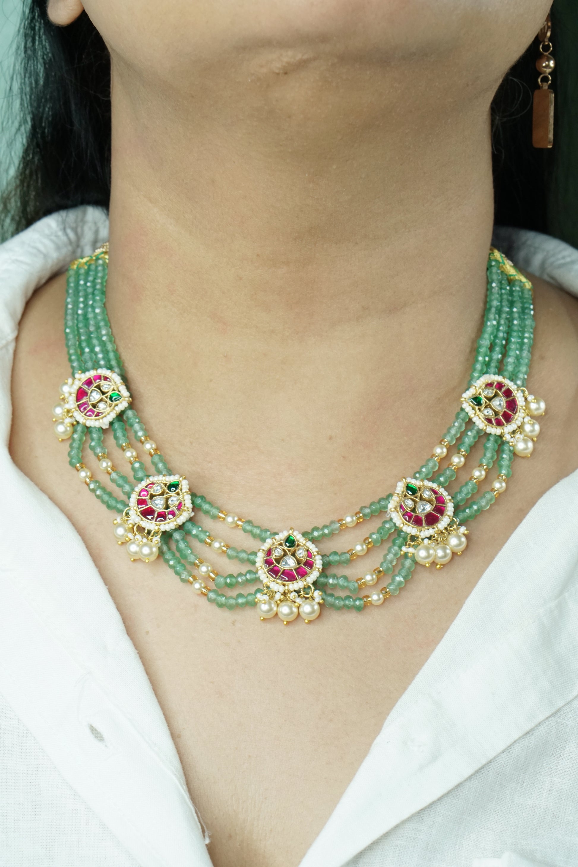 Kundan Necklace (4-8860)(K) - JEWELSTYLE