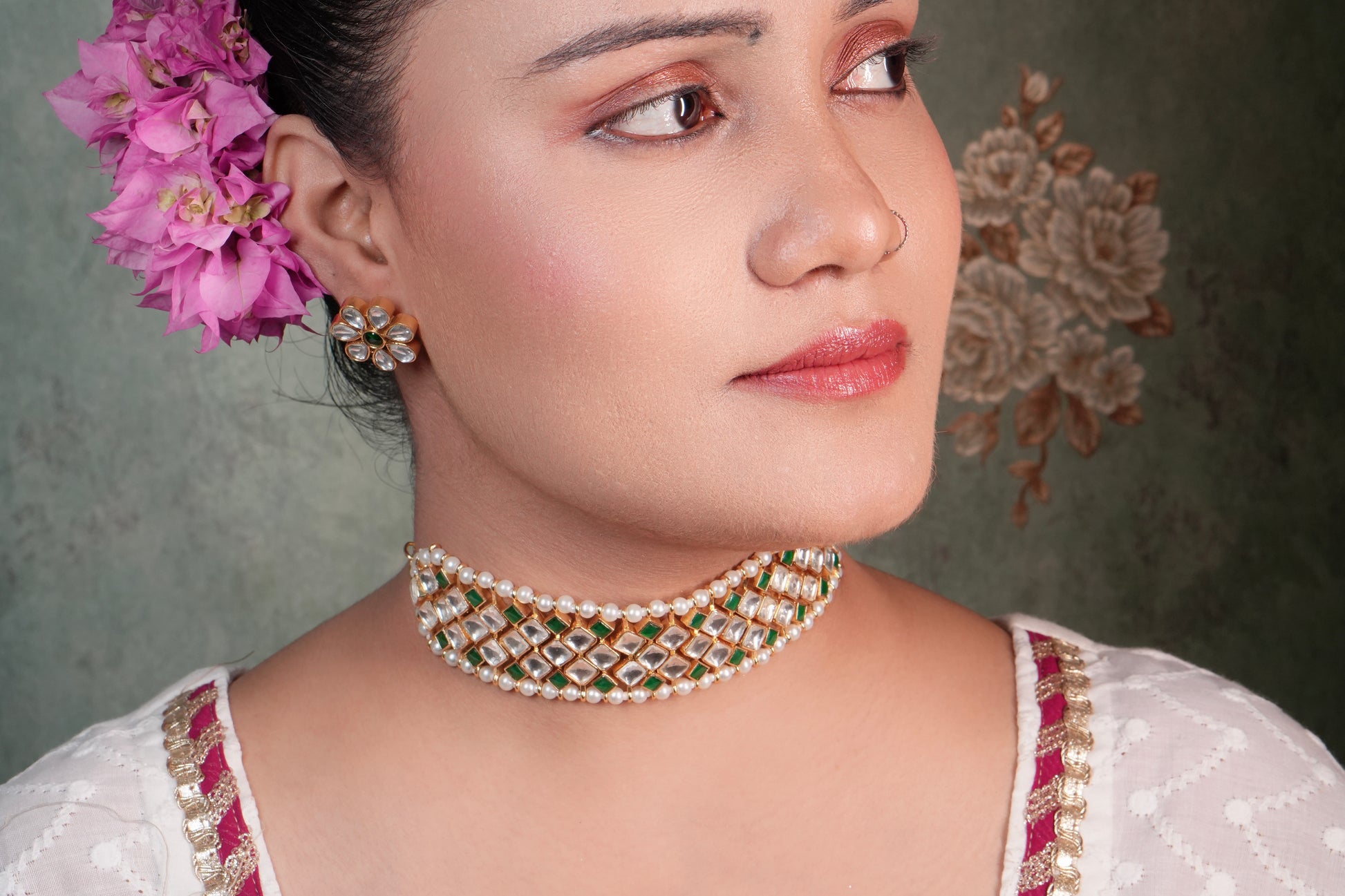 Kundan choker Set (4-8943)(R) - JEWELSTYLE