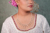 White kundan necklace Set (4-8636(R) (Introductory price) - JEWELSTYLE