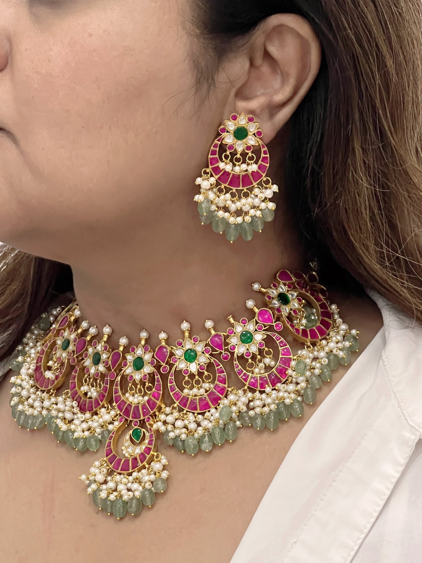 Kundan choker set (4-5484)(R)(Preorder)