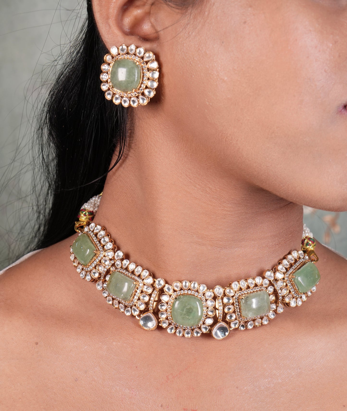 Polki Choker Set (4-9148)(B)