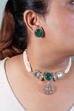 Green polki choker set (4-7893)(B)