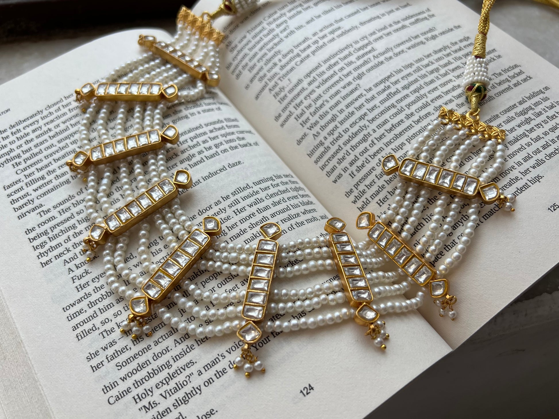 Kundan necklace (4-6700)(R)  (PREORDER ) - JEWELSTYLE