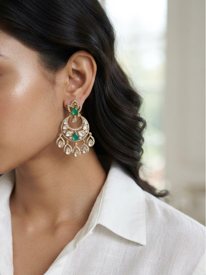 Polki Earrings (1-5415)(B)