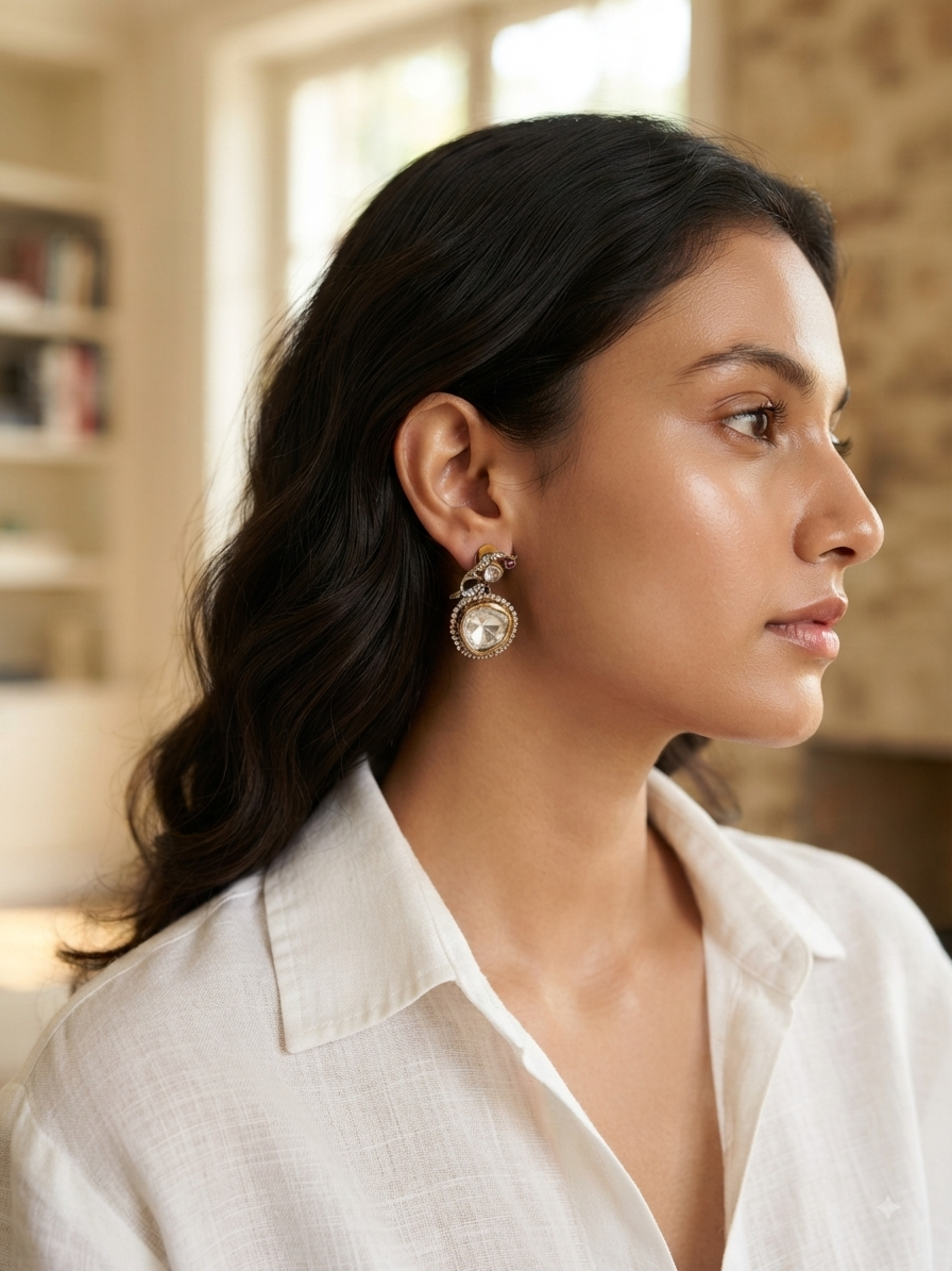 Polki Earrings (1-5423)(B)