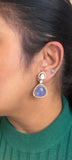 Blue stone Polki Earrings (1-4850)(B)