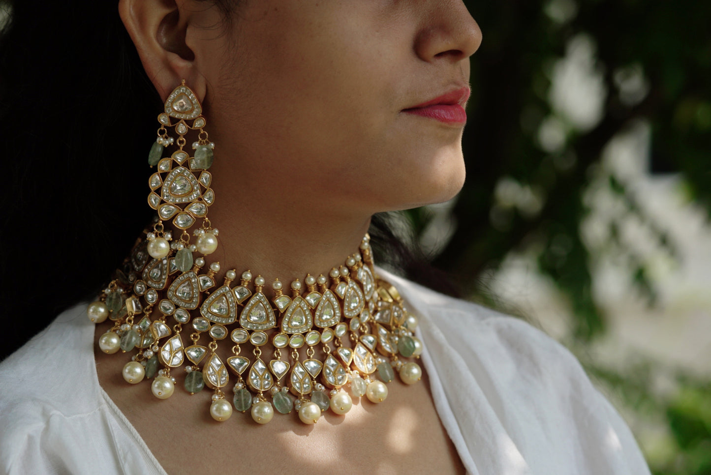 Kundan necklace set (4-6024)(R)