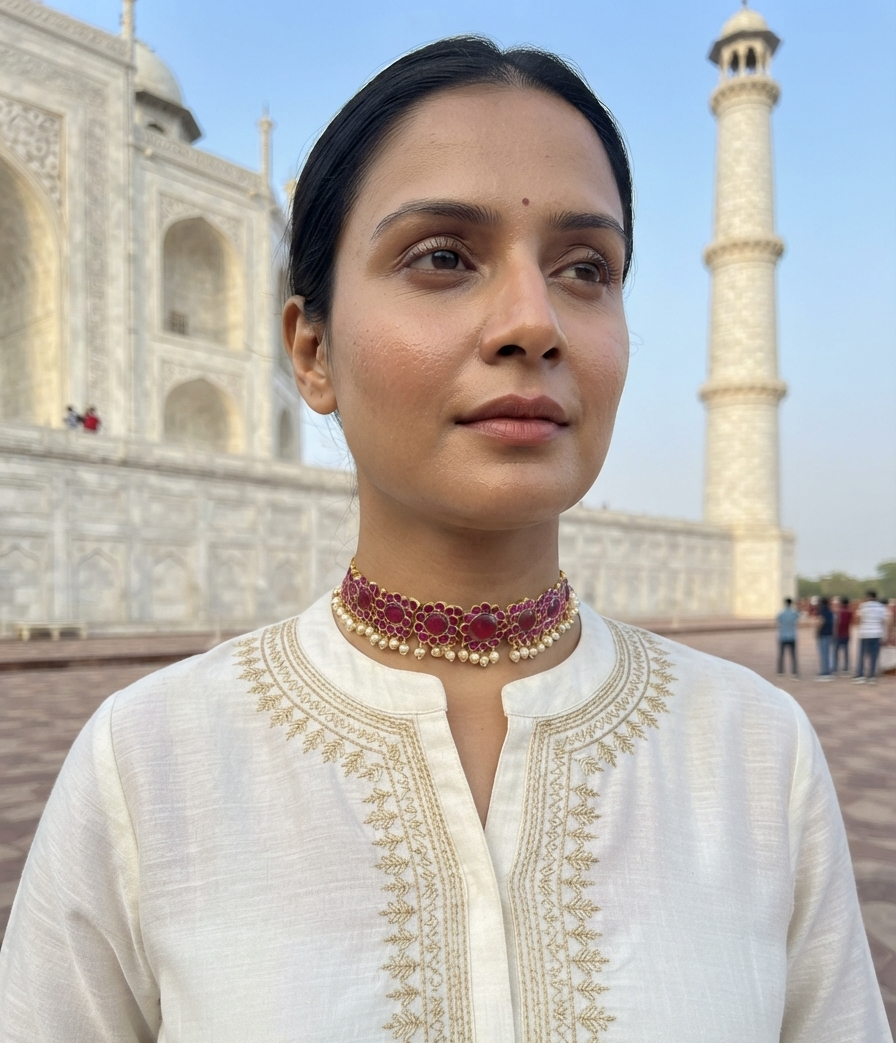 Pink Kundan choker(4-9536)(R)