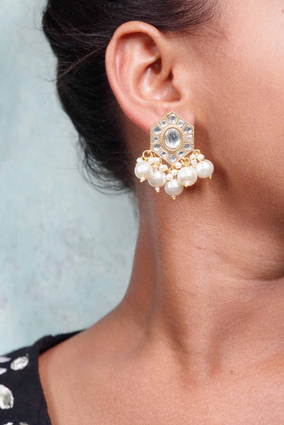 Kundan earring (1-3173)(R)(OFFER PIECE) - JEWELSTYLE