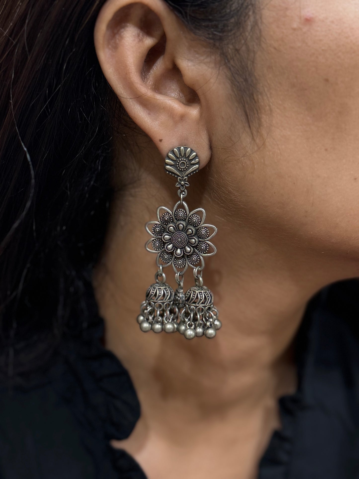 Oxidised Earrings (1-4864)
