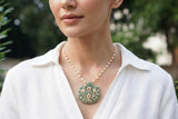 Kundan pendant chain(4-9638)(R) - JEWELSTYLE