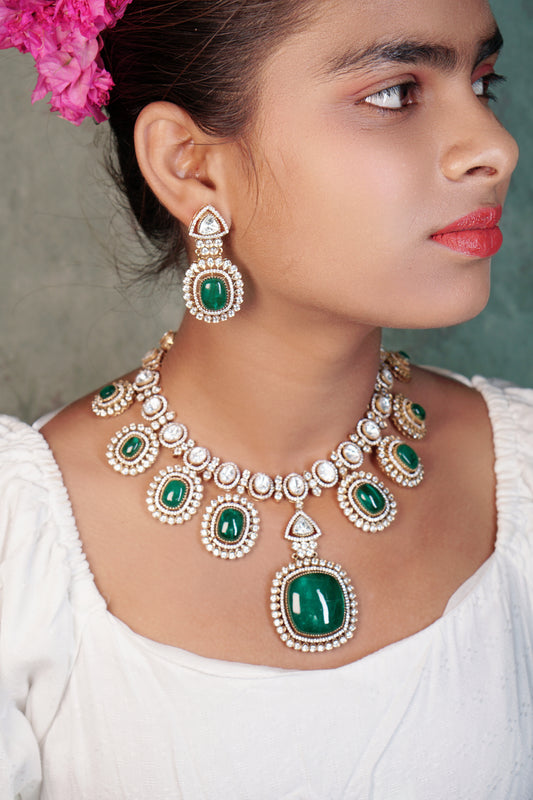 POLKI  necklace set (4-7981)(B)(MADE ON ORDER IN 20DAYS)